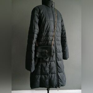 Moncler Vintage Puffer Coat + Furla Crossbody Bag